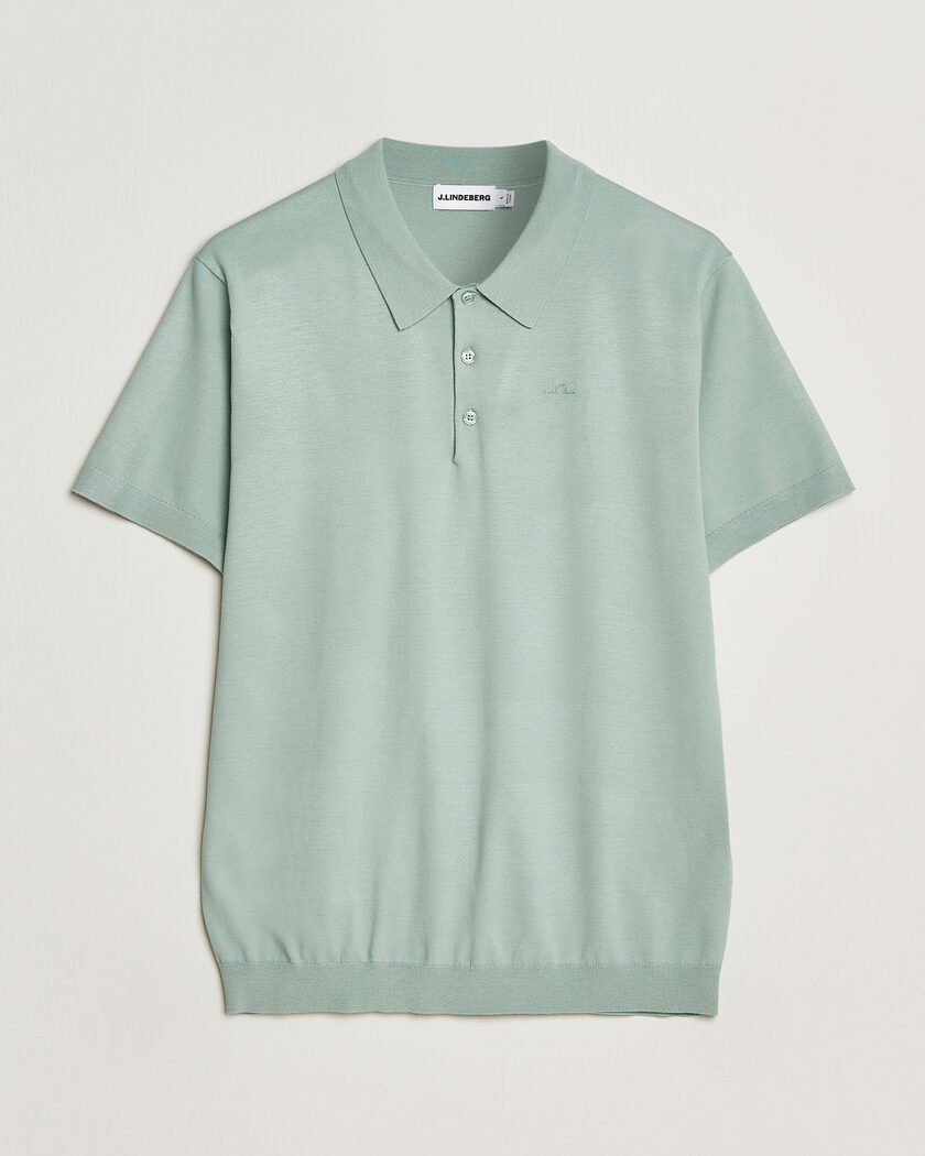 J.Lindeberg Ridge Knitted Polo Jadeite – Vihreä