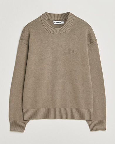 J.Lindeberg Eddy Cotton Wool Crew Neck Brindle – Vihreä