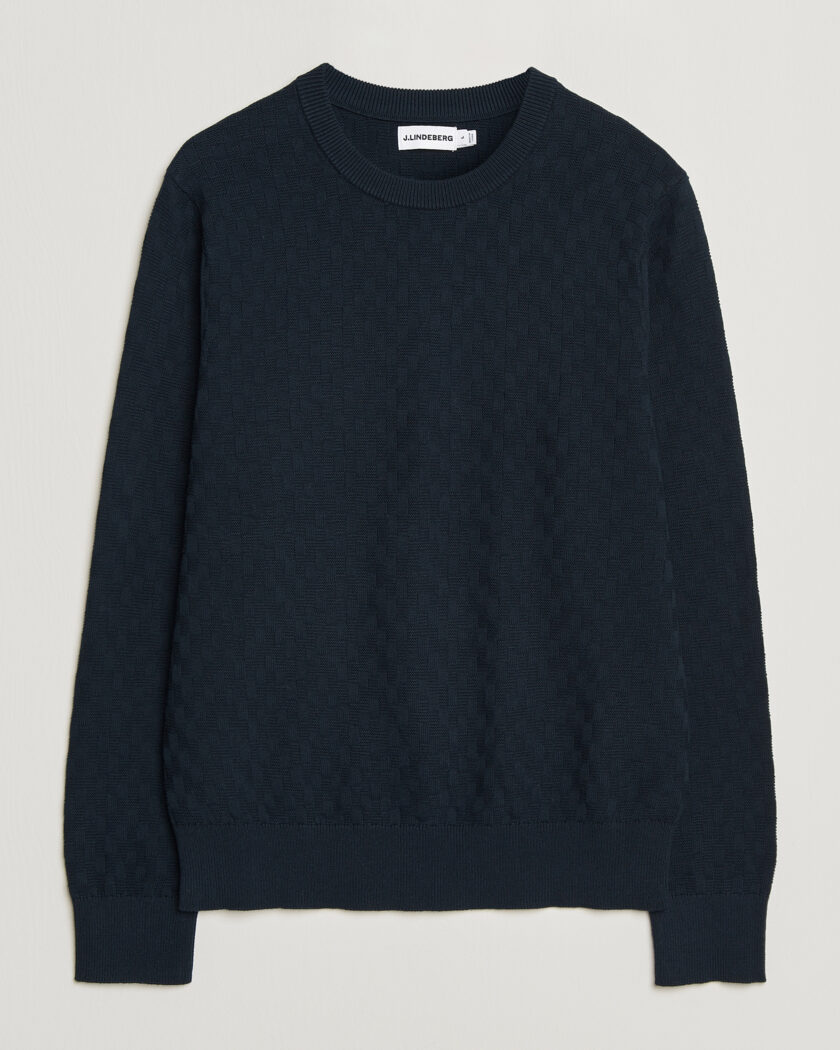 J.Lindeberg Arthur Knit Cotton Sweater JL Navy – Sininen