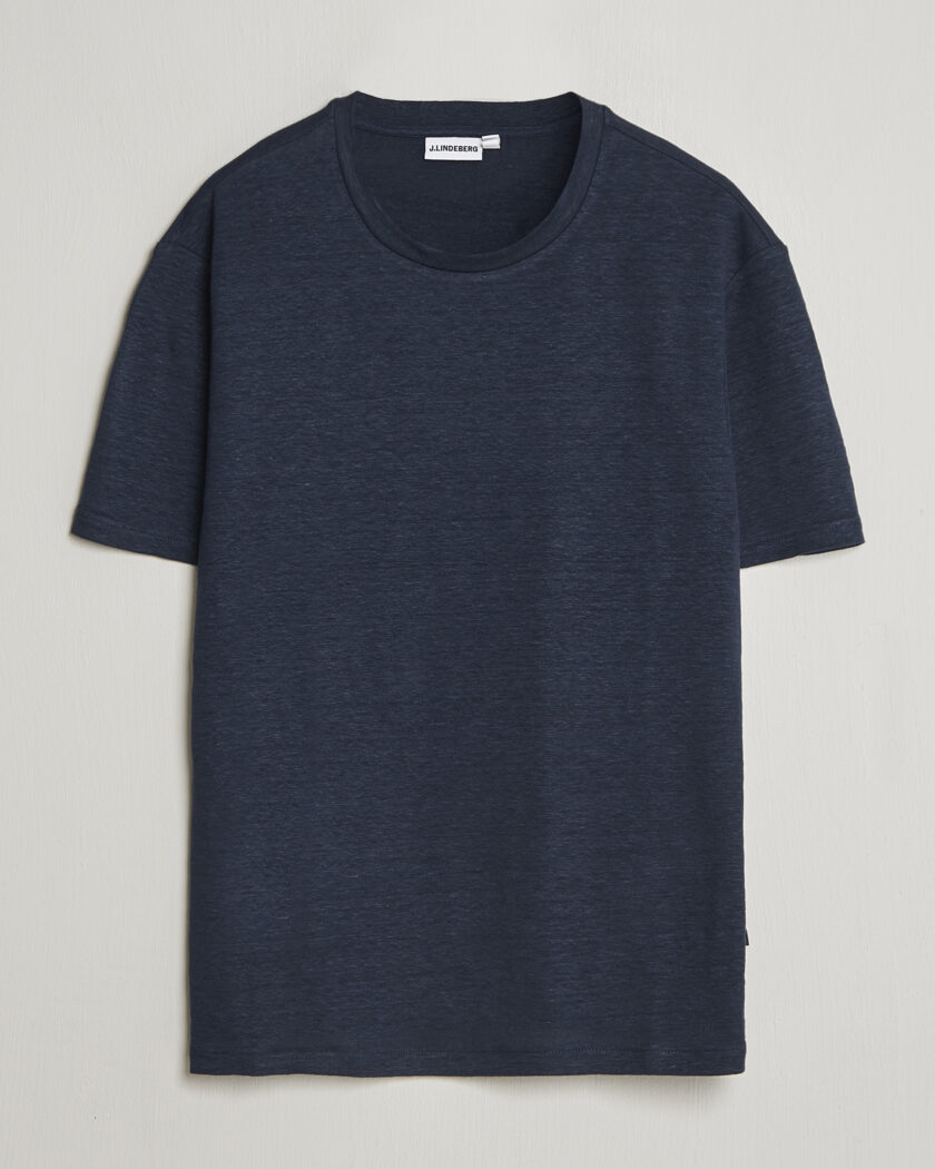 J.Lindeberg Coma Linen T-Shirt JL Navy – Sininen