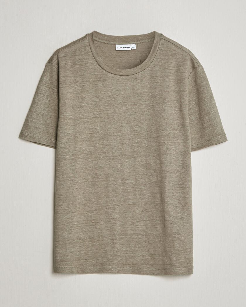J.Lindeberg Coma Linen T-Shirt Brindle – Vihreä