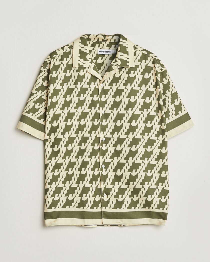 J.Lindeberg Ellis Border Resort Shirt Glitch Kalamata – Keltainen