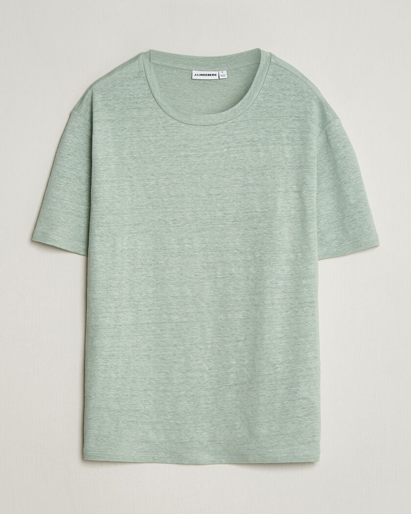 J.Lindeberg Coma Linen T-Shirt Jadeite – Vihreä