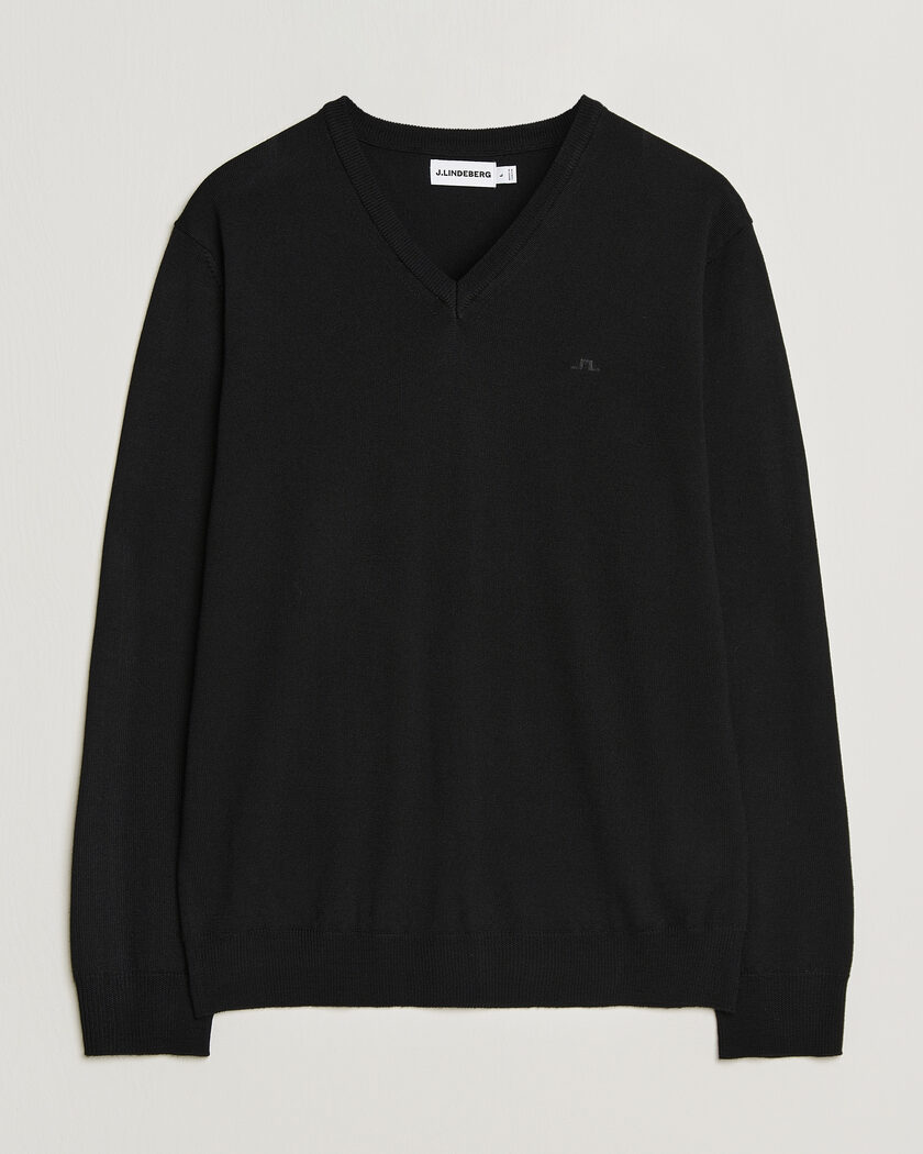 J.Lindeberg Lymann Merino V-Neck Pullover Black – Musta