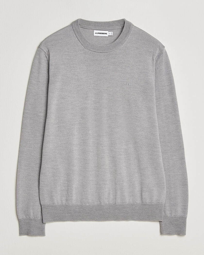 J.Lindeberg Keane Merino Crew Neck Pullover Light Grey Melange – Harmaa