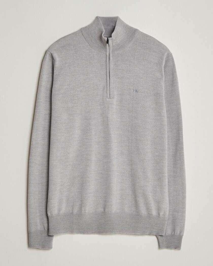 J.Lindeberg Kiyan Merino Half Zip Light Grey Melange – Harmaa