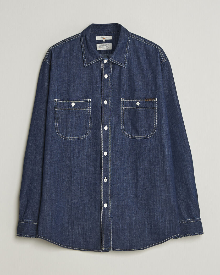 Nudie Jeans Julian Denim Shirt Rinsed – Sininen