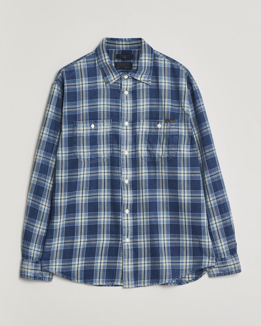 Nudie Jeans Julian Checked Worker Shirt Indigo – Sininen