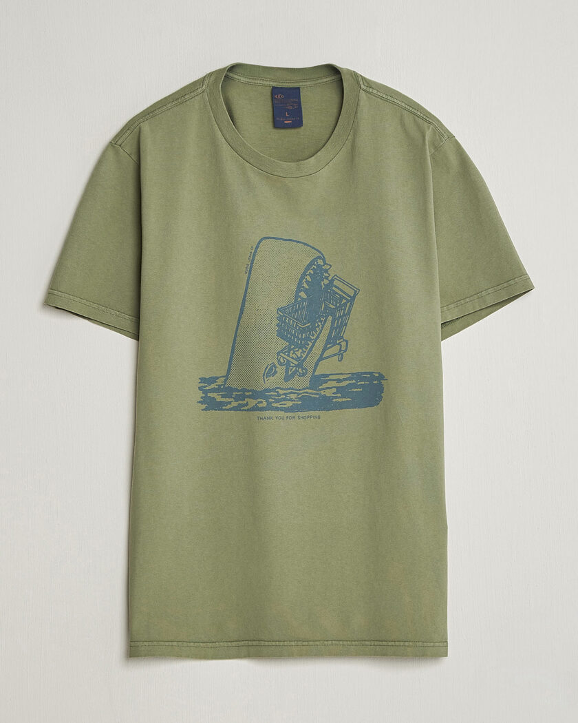 Nudie Jeans Roy Printed T-Shirt Green – Vihreä