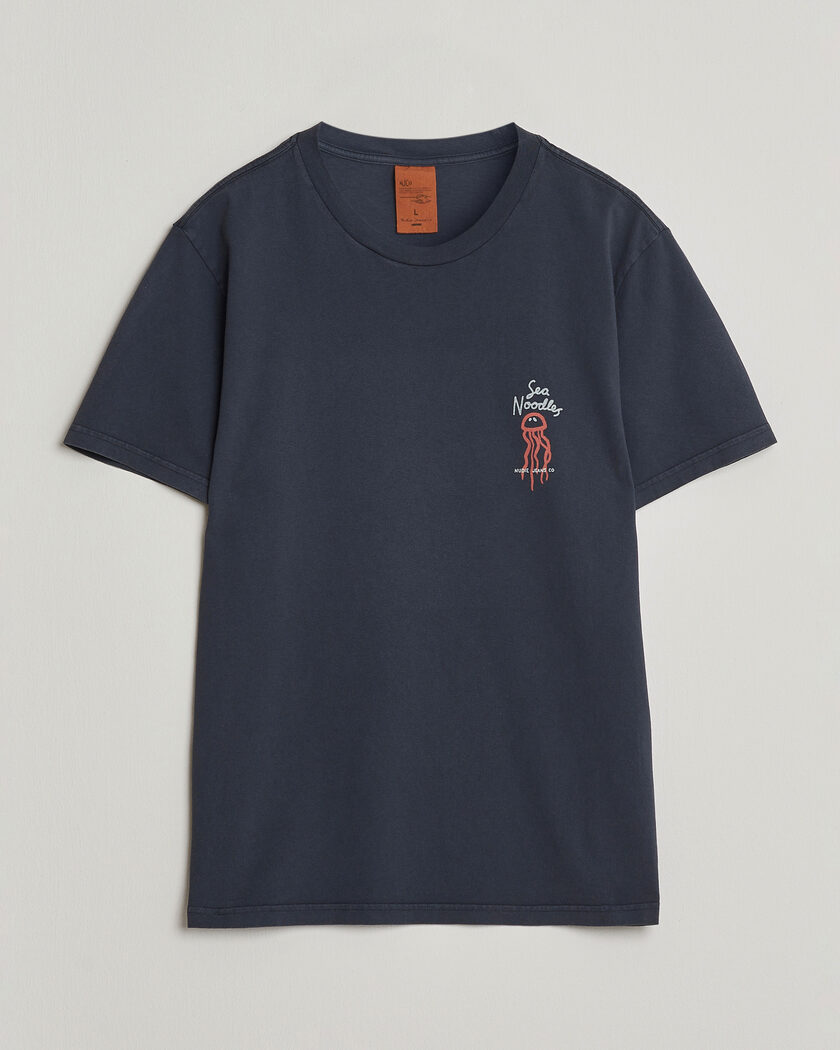 Nudie Jeans Roy Printed T-Shirt Dark Blue – Sininen