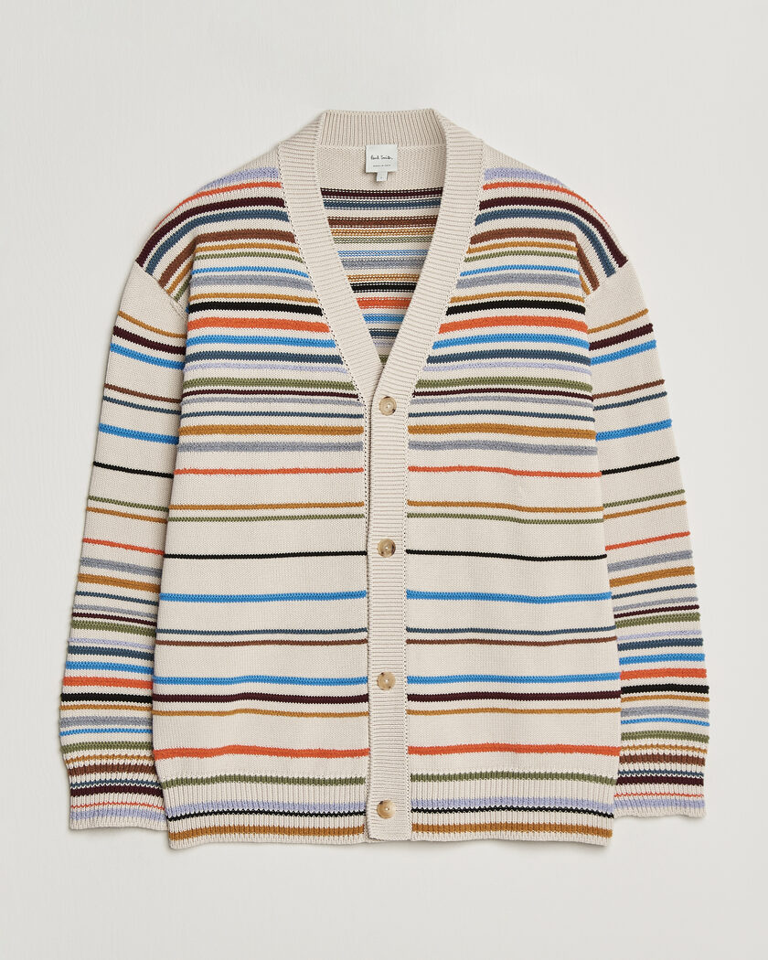 Paul Smith Signature Stripe Knitted Cardigan White – Monivärinen