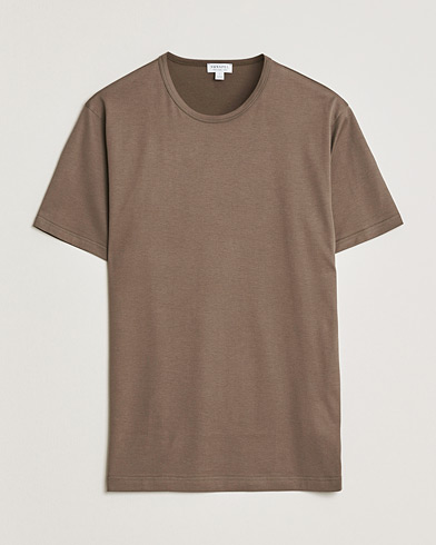 Sunspel Crew Neck Q82 Cotton T-Shirt Dark Cedar – Ruskea