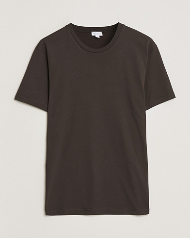 Sunspel Riviera Midweight T-Shirt Dark Chocolate – Ruskea