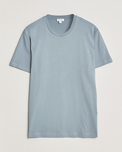 Sunspel Riviera Midweight T-Shirt Stone Blue – Sininen