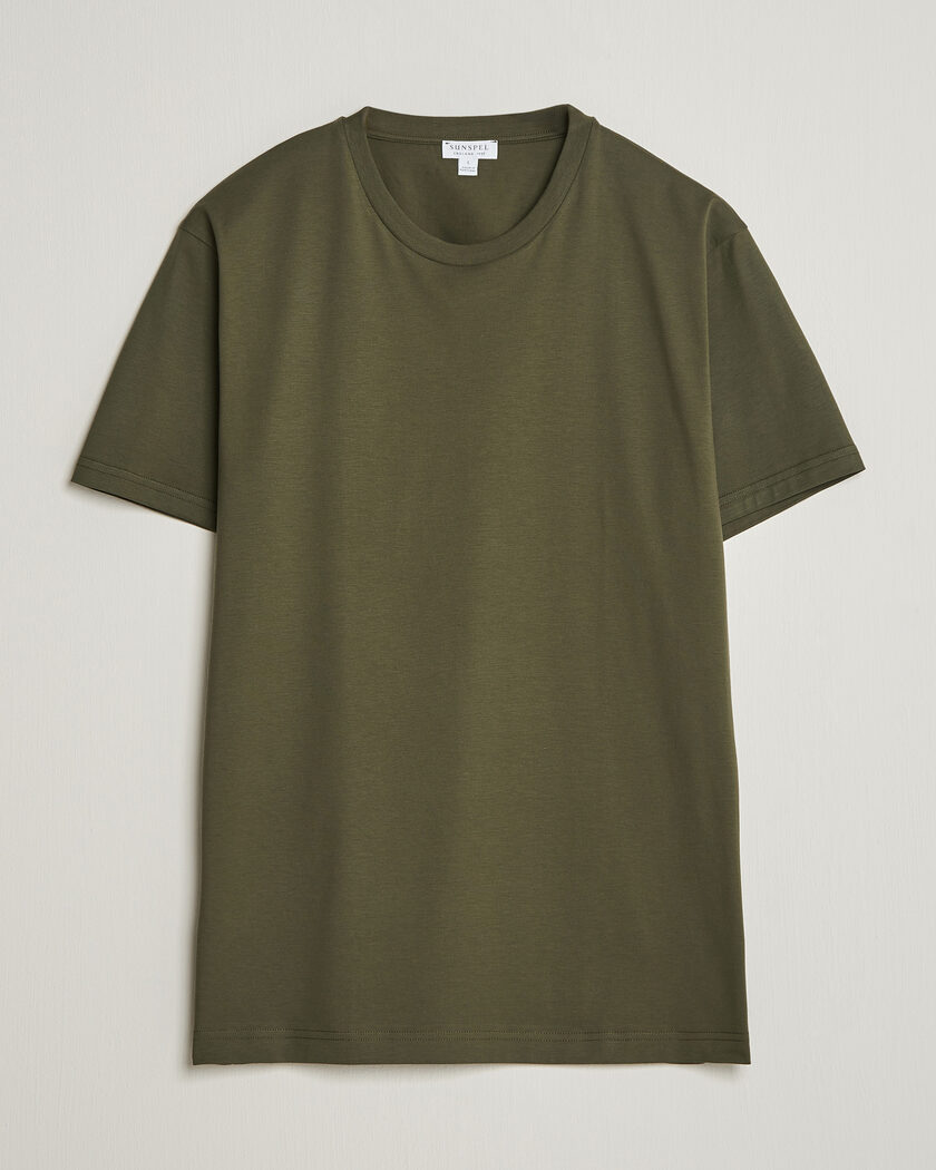 Sunspel Riviera Midweight T-Shirt Deep Olive – Vihreä