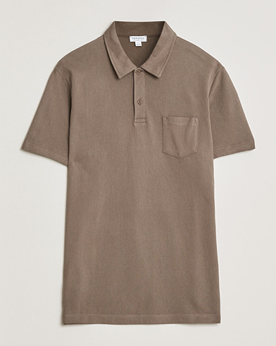 Sunspel Riviera Polo Shirt Dark Cedar – Ruskea