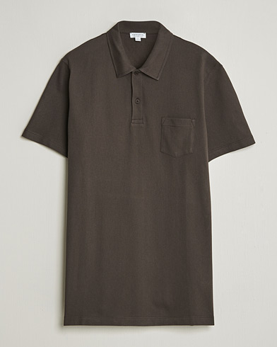 Sunspel Riviera Polo Shirt Dark Chocolate – Ruskea