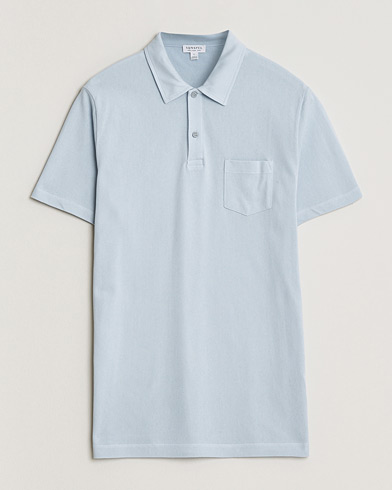 Sunspel Riviera Polo Shirt Pastel Blue – Sininen