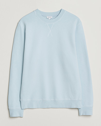 Sunspel Loopback Sweatshirt Pastel Blue – Sininen