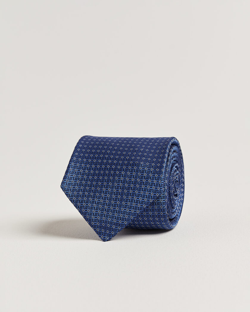 Kiton Micro Structure Silk Tie Navy – Sininen