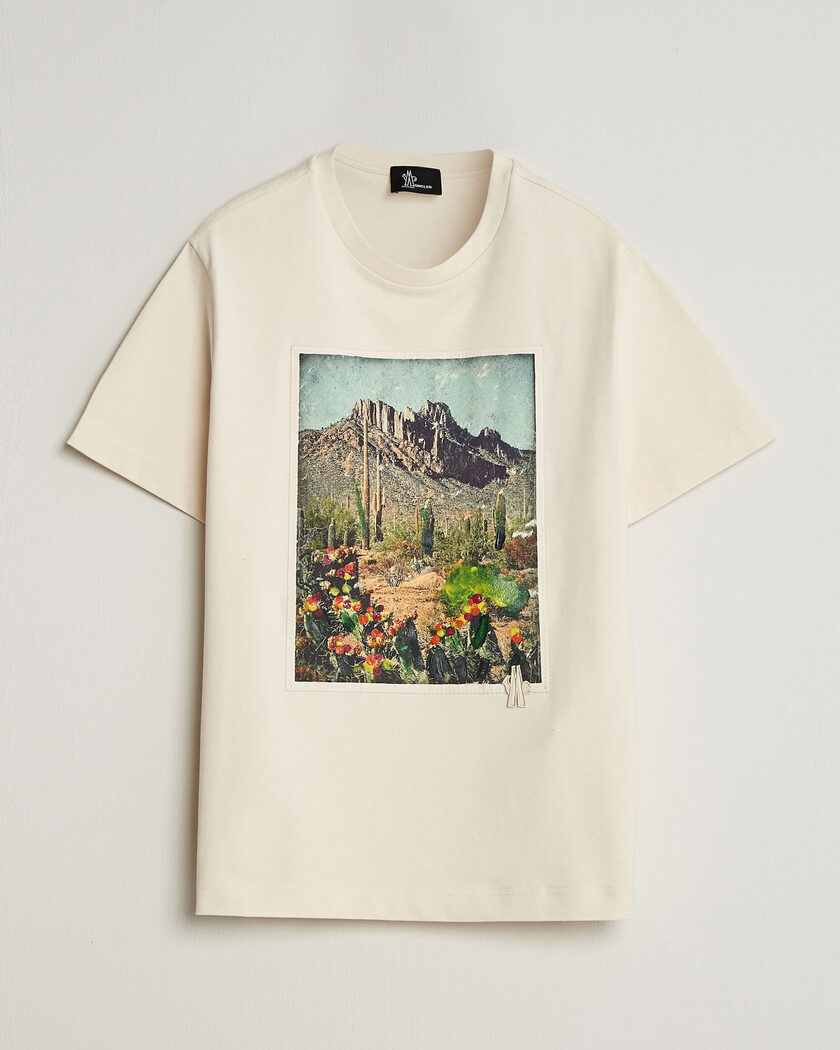Moncler Grenoble Mountain Print T-Shirt Off White – Valkoinen
