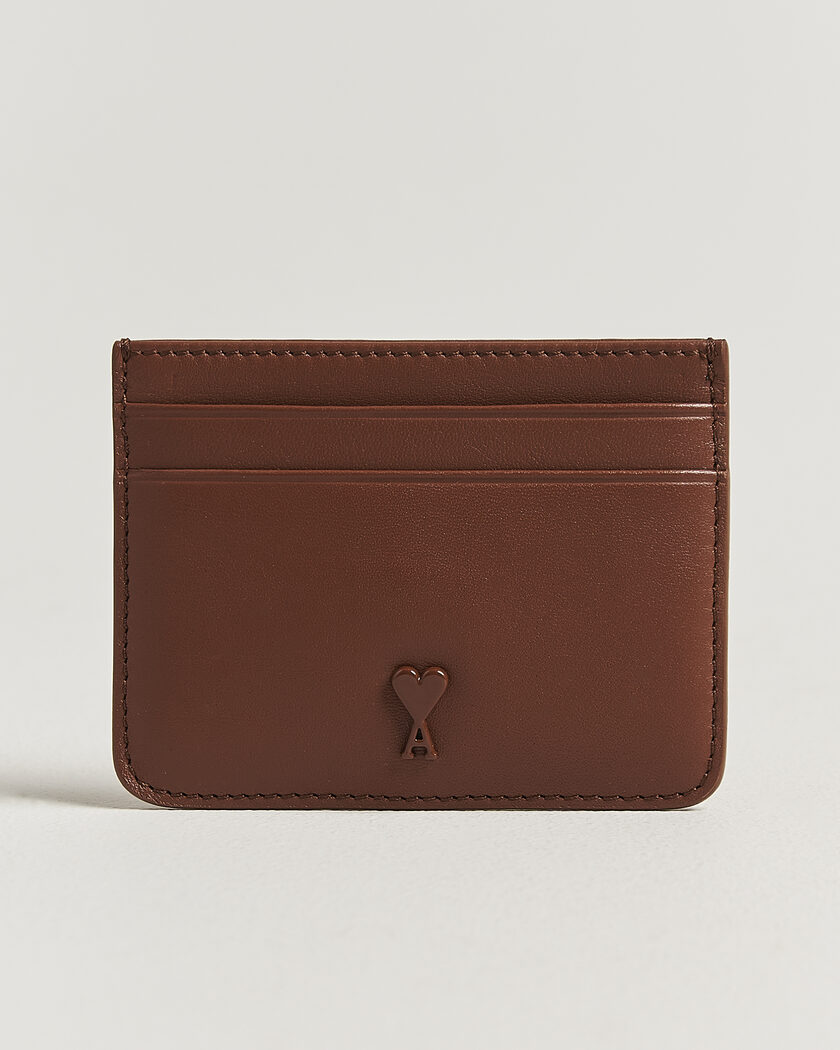 AMI Tonal Heart Logo Card Holder Caramel – Ruskea