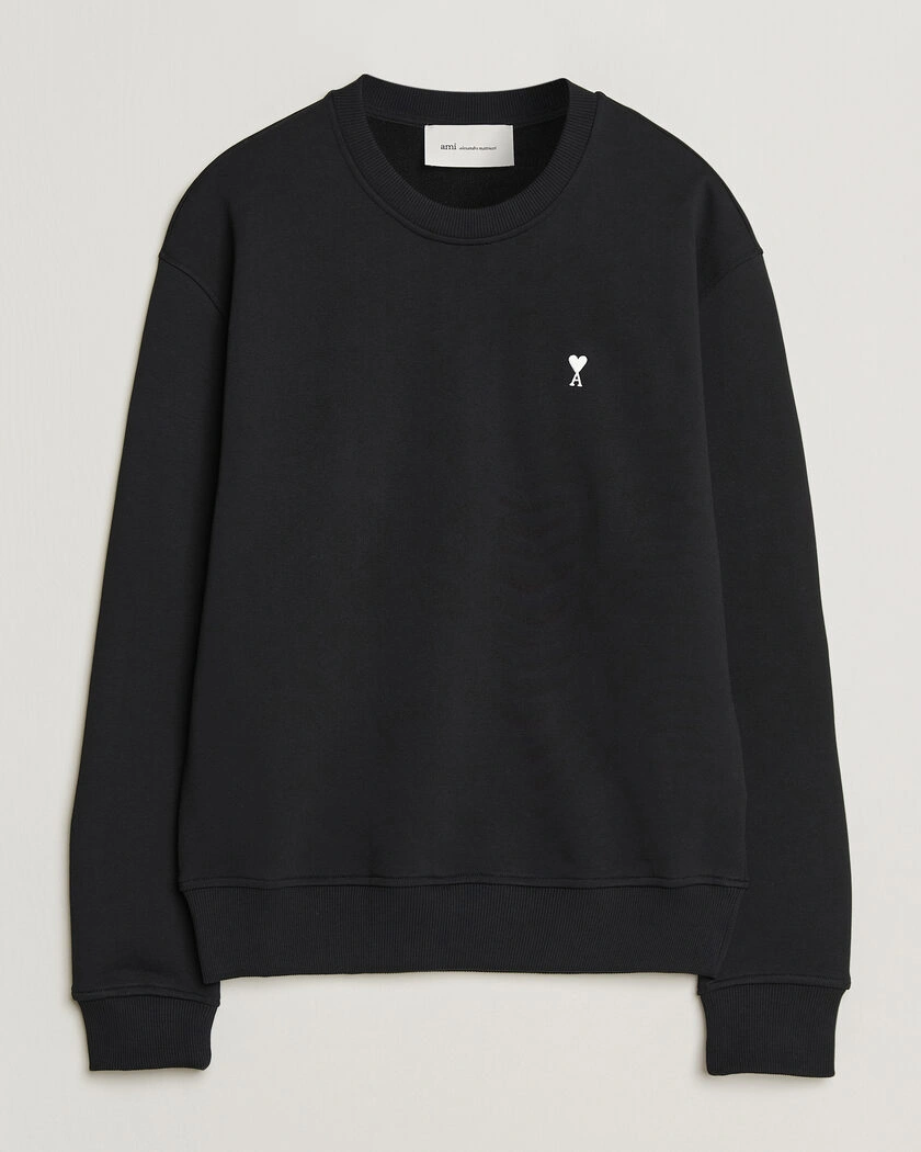 AMI Contrast Heart Logo Sweatshirt Black – Musta