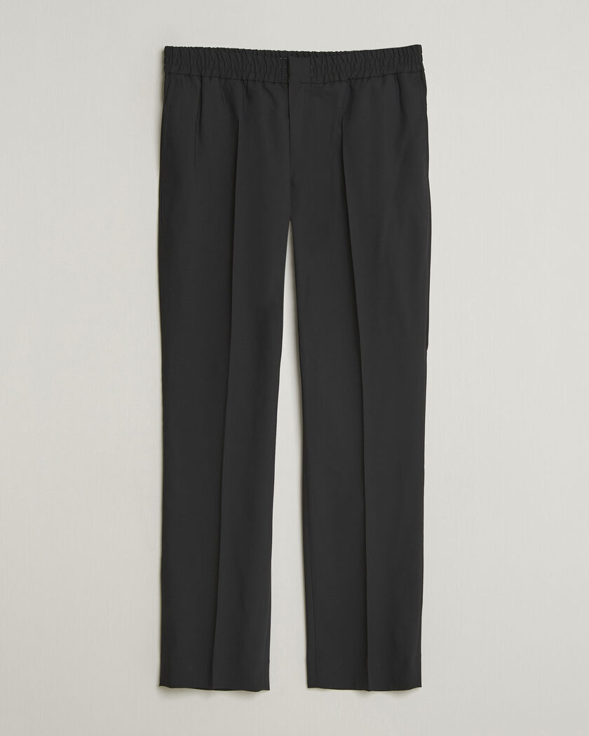 AMI Wool Drawstring Trousers Black – Musta