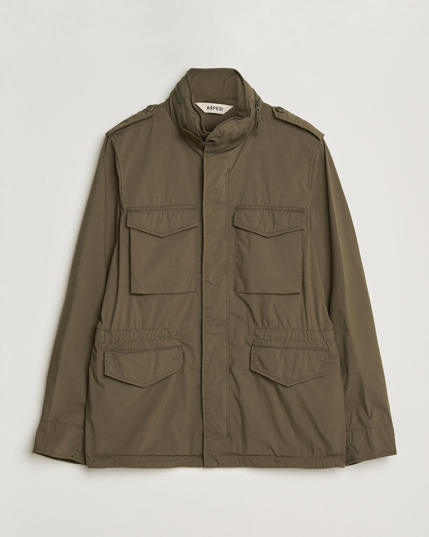 Aspesi Lightweight Cotton Field Jacket Military – Vihreä
