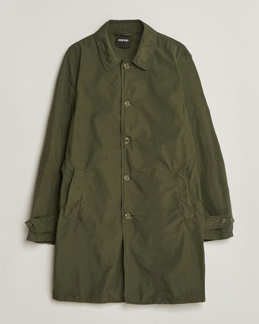 Aspesi Garment Dyed Lemon Coat Military – Vihreä