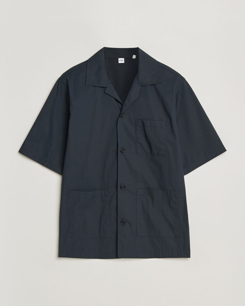 Aspesi Ago Short Sleeve Shirt Navy – Sininen