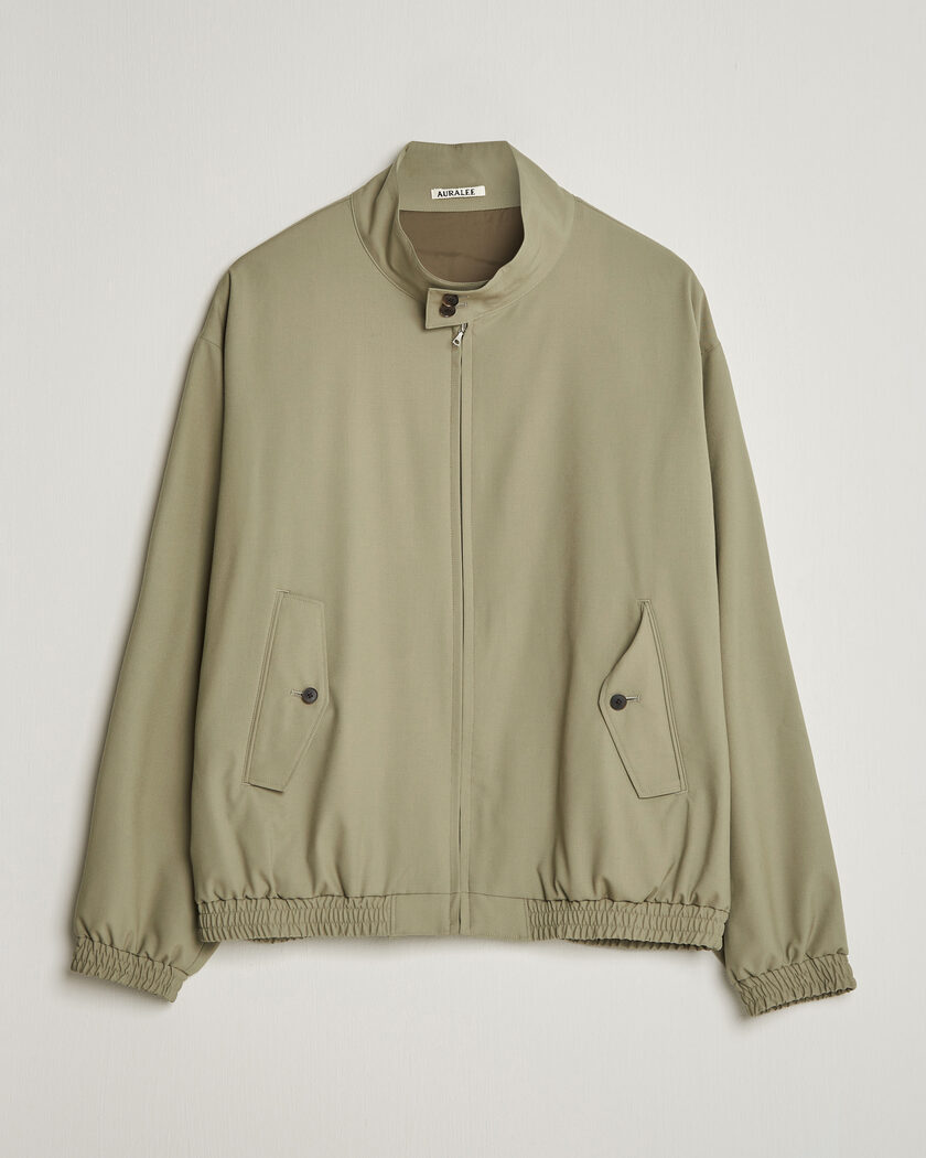 Auralee Wool Zip Bomber Jacket Light Khaki – Vihreä