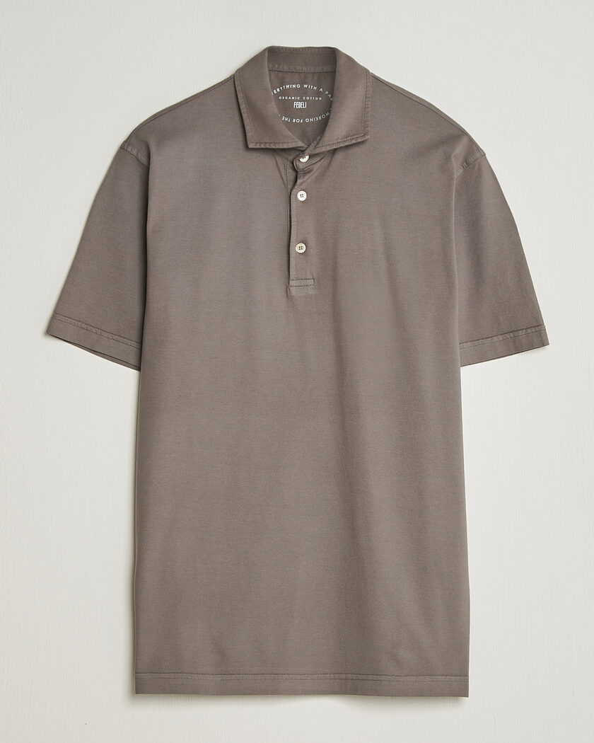 Fedeli Zero Organic Cotton Polo Taupe – Ruskea