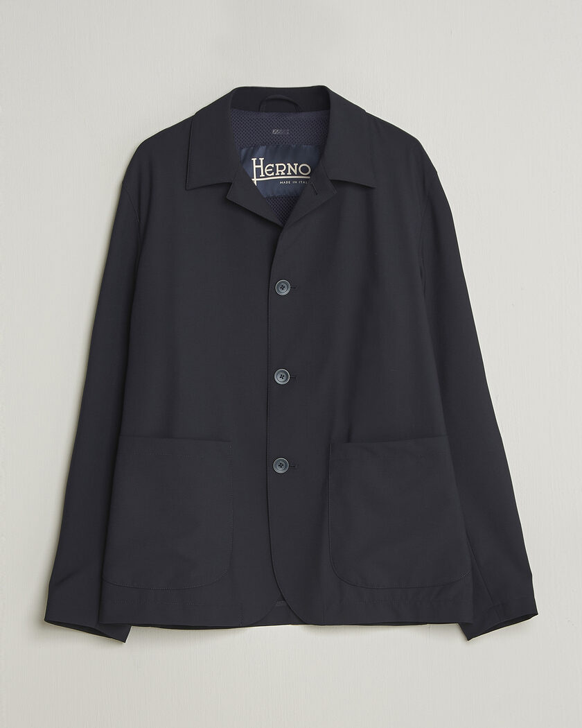 Herno Travel Wool Chore Jacket Navy – Sininen