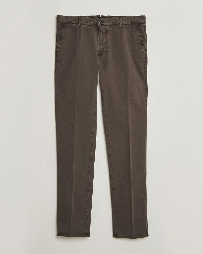 Incotex Slim Fit Garment Dyed Slacks Dark Brown – Ruskea