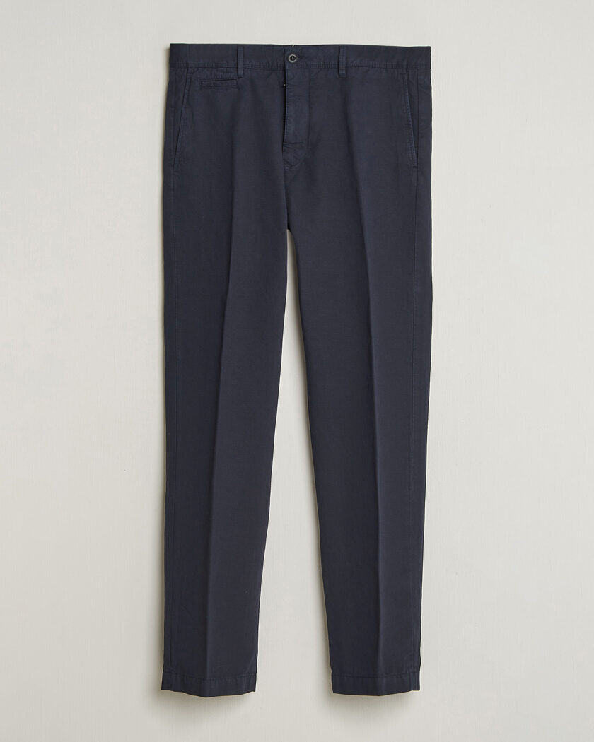 Incotex Regular Fit Cotton/Linen Slacks Navy – Sininen