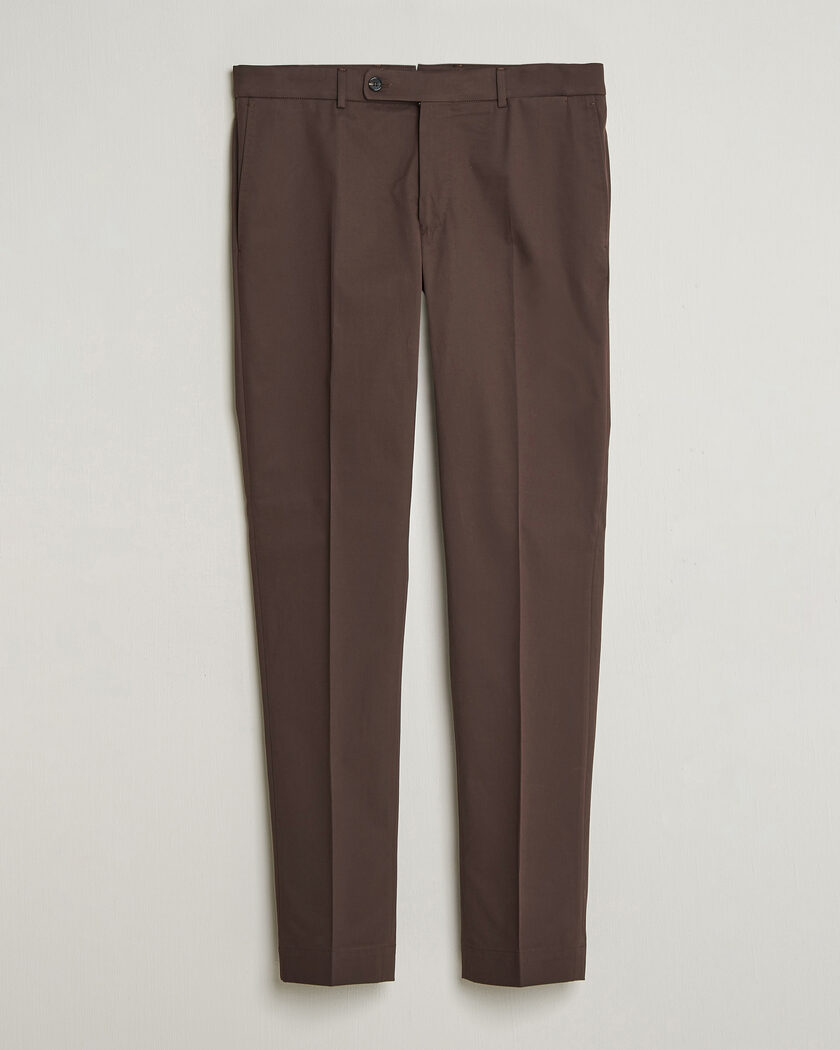 Incotex Regular Fit Flexgab Cotton Chinos Dark Brown – Ruskea
