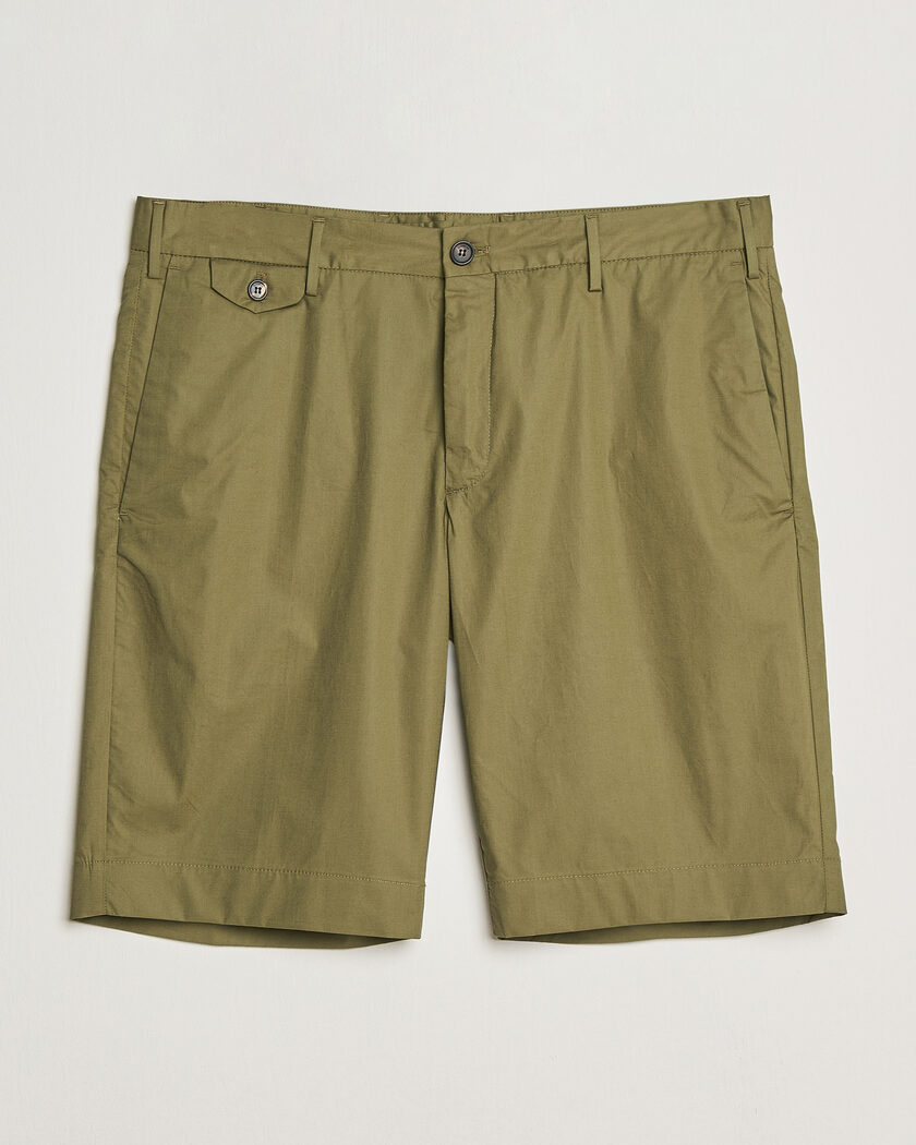 Incotex Cotton Poplin Shorts Olive – Vihreä