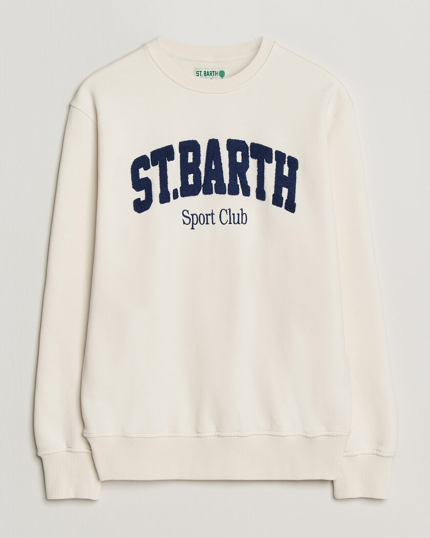 MC2 Saint Barth Terry Cotton Logo Sweatshirt Off White – Valkoinen