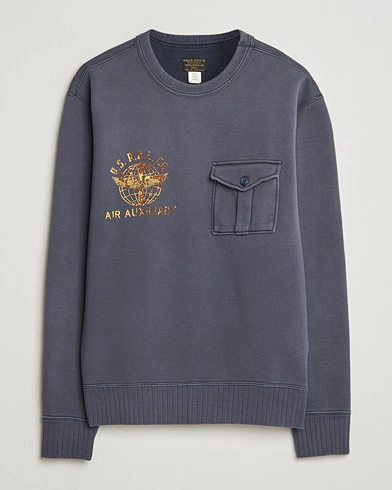 RRL Training Crew Sweatshirt Faded Blue – Sininen
