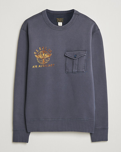 RRL Training Crew Sweatshirt Faded Blue – Sininen