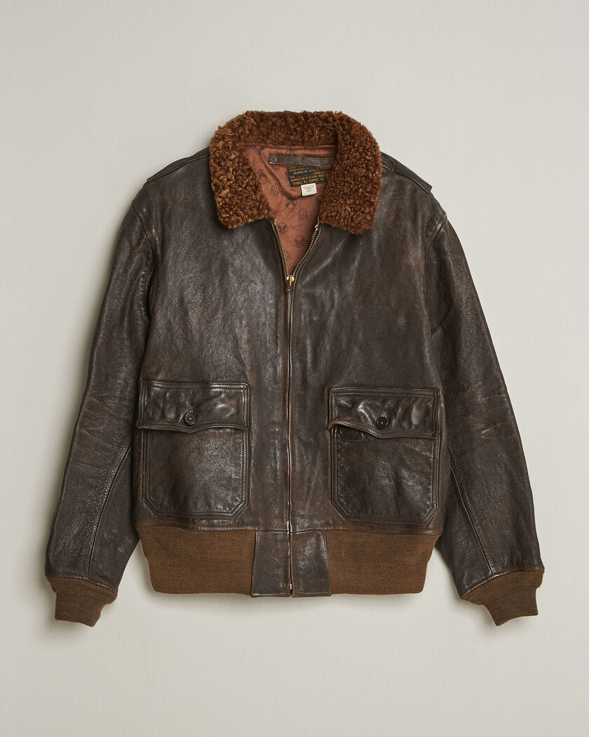 RRL Pratt Leather Jacket Vintage Brown – Ruskea