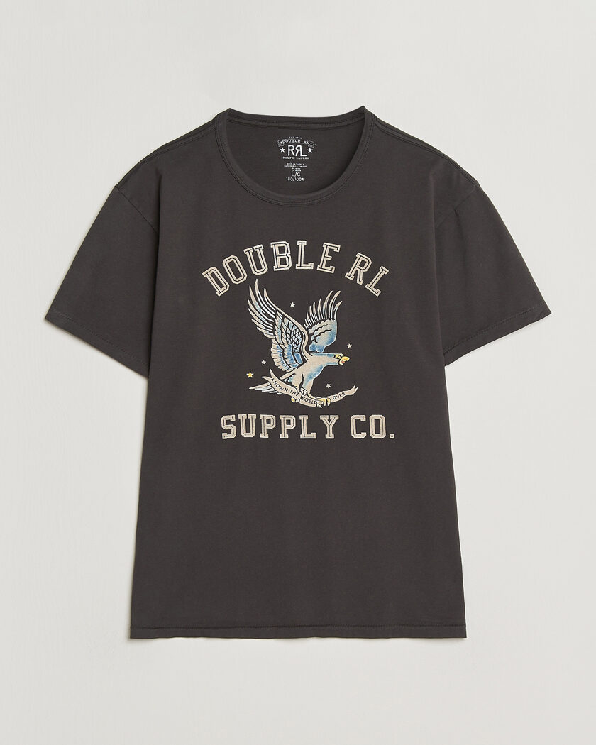 RRL Eagle Print Tee Faded Black – Musta