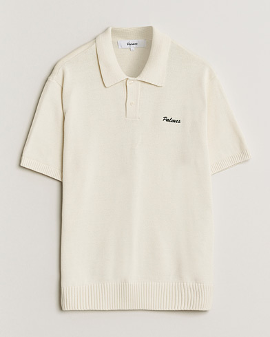 Palmes Cotton Knit Polo Off White – Valkoinen