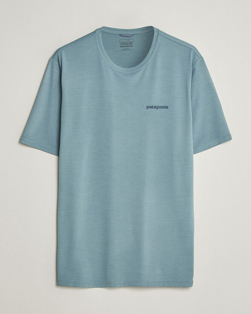 Patagonia Cap Cool Daily Logo T-Shirt Blue Sage – Sininen