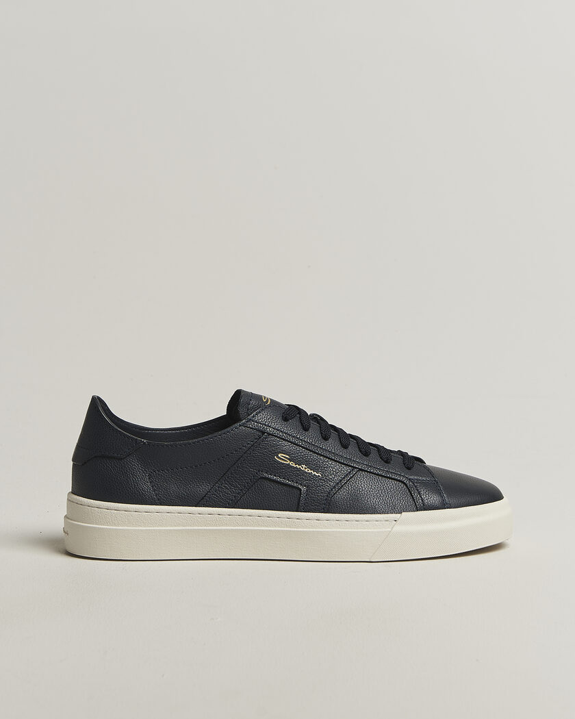 Santoni Double Buckle Sneakers Navy Calf – Sininen