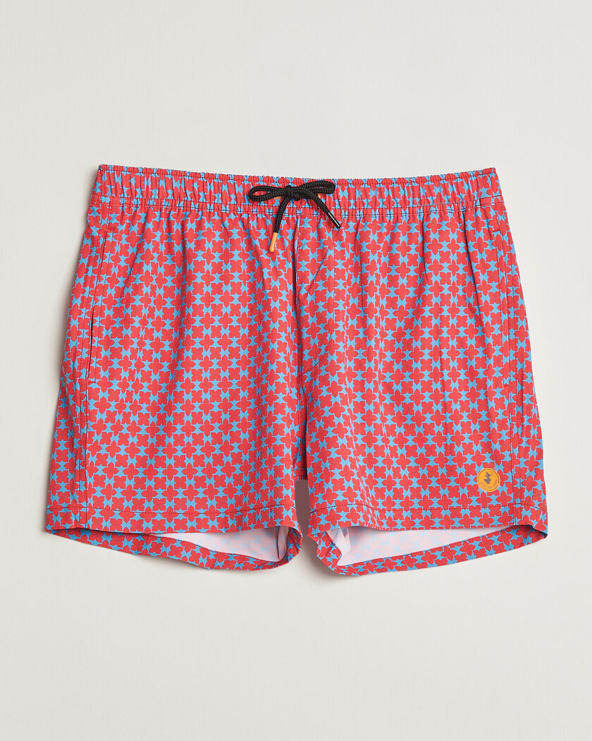 Save The Duck Printed Drawstring Swimshorts Geometrical Flowers – Punainen