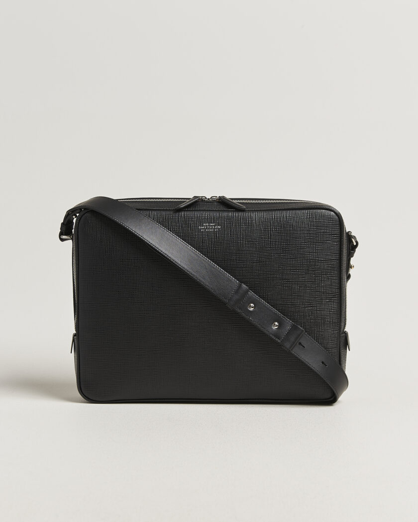 Smythson Panama Slim Messenger Bag Black – Musta