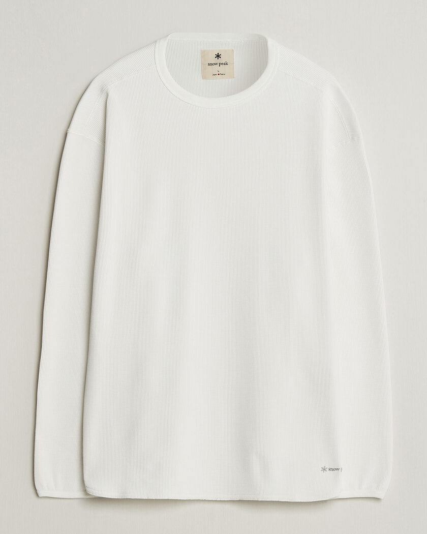Snow Peak Dry Waffle Long Sleeve T-Shirt Off White – Valkoinen