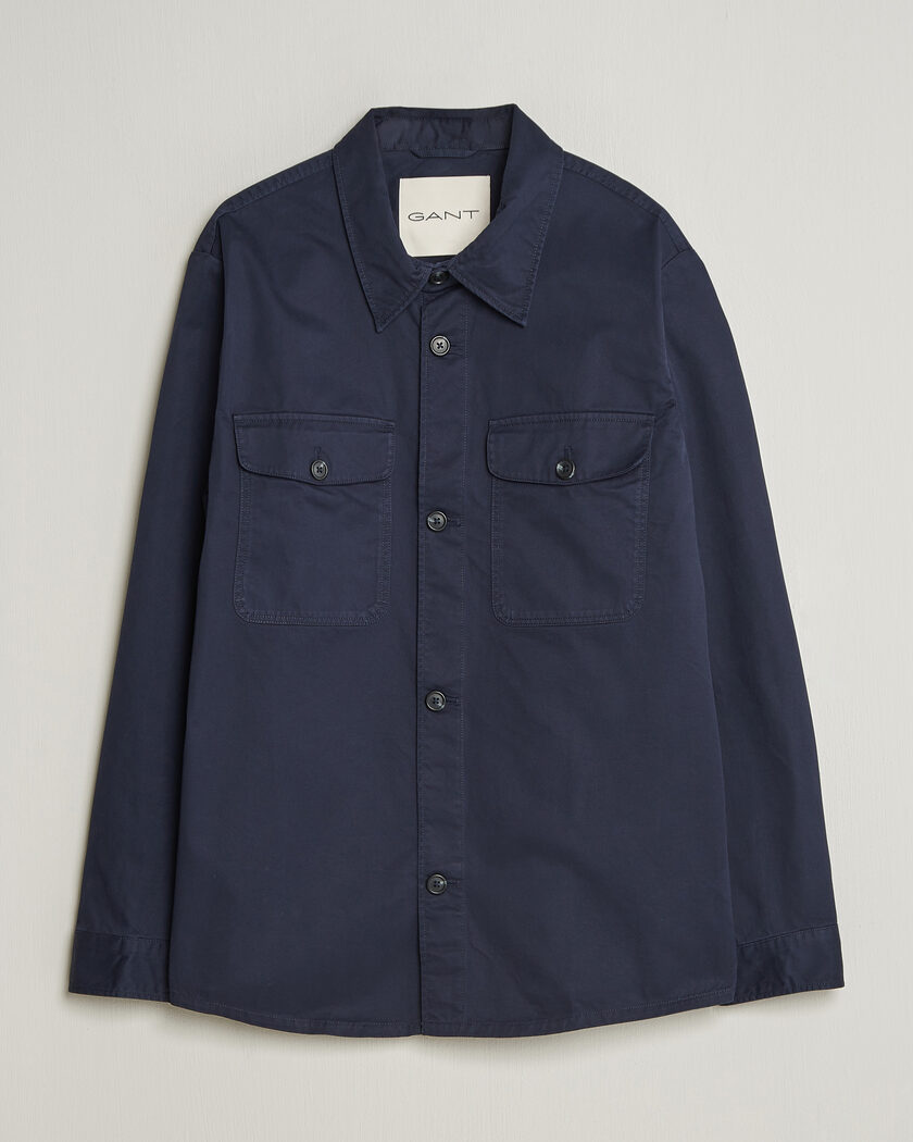 Gant Regular Fit Cotton Twill Overshirt Evening Blue – Sininen